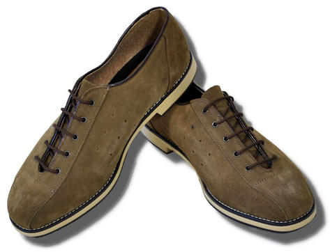 Merc London Mod Retro Suede Bowling Shoes Ladies Mens Brown Tobacco  Preview